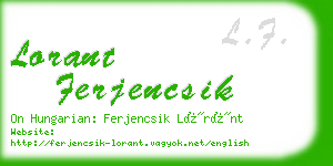 lorant ferjencsik business card